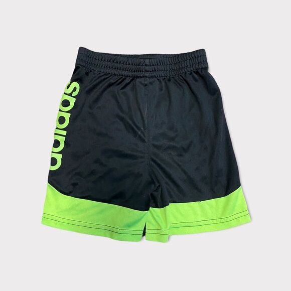 𝅺ADIDAS | Toddler Black and Lime Green Basketball Shorts - Picture 4 of 7